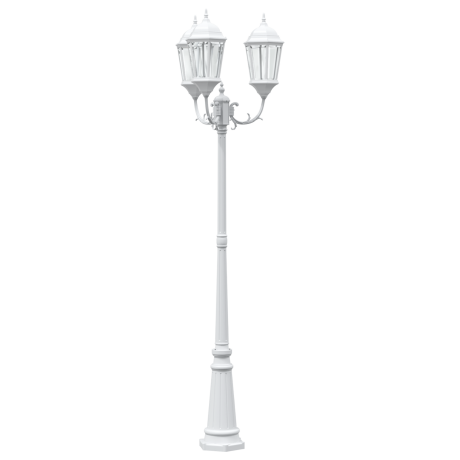 vidaXL Tuinlampenpaal 3-Lamp E27 Wit 235 cm Aluminium afbeelding2 - 1