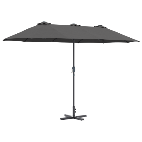 vidaXL Tuinparasol Antraciet 380 x 196 x 235 cm Poedergecoat staal afbeelding2 - 1