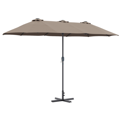 vidaXL Tuinparasol Taupe 380 x 196 x 235 cm Poedergecoat staal afbeelding2 - 1