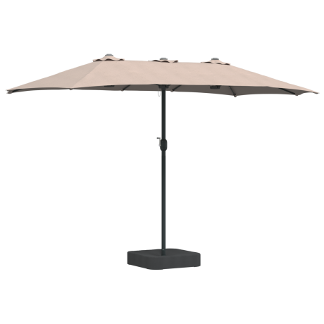 vidaXL Tuinparasol Taupe 385 x 209 x 244 cm Stof afbeelding2 - 1
