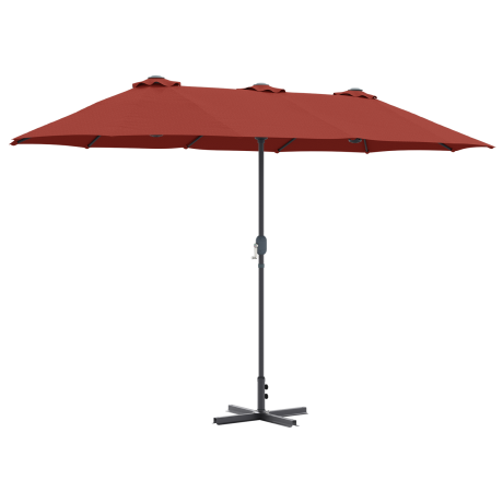 vidaXL Tuinparasol Terracotta 380 x 196 x 235 cm Poedergecoat staal afbeelding2 - 1