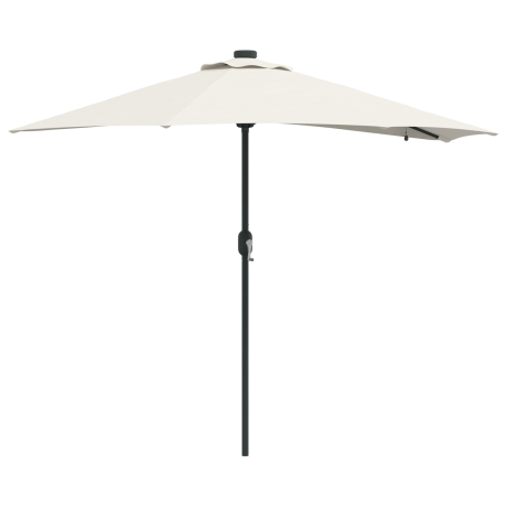 vidaXL Tuinparasol with LED Strip Lights Zand 294 x 150 x 223 cm Stof afbeelding2 - 1