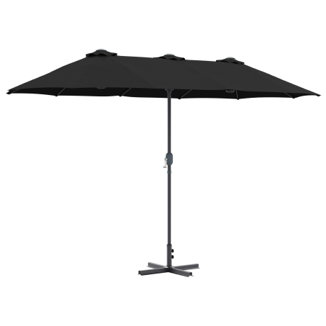vidaXL Tuinparasol Zwart 380 x 196 x 235 cm Poedergecoat staal afbeelding2 - 1