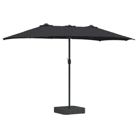 vidaXL Tuinparasol Zwart 385 x 209 x 244 cm Stof afbeelding2 - 1