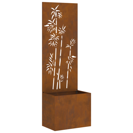 vidaXL Tuinplant met Decoratief Paneel Roestig 50 x 140 cm Cortenstaal afbeelding2 - 1