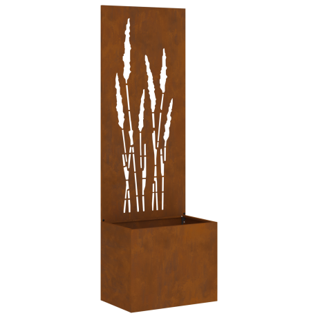 vidaXL Tuinplant met Decoratief Paneel Roestig 50 x 140 cm Cortenstaal afbeelding2 - 1