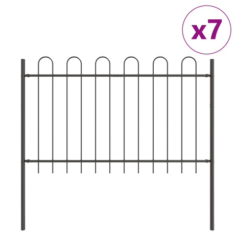 vidaXL Tuinhek 7 pcs Grijs 11,9 x 0,8 m Poedercoating staal afbeelding2 - 1