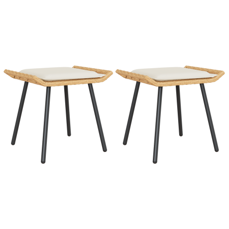 vidaXL Tuinstoelen 2 st 50x40x45 cm poly rattan naturel afbeelding2 - 1