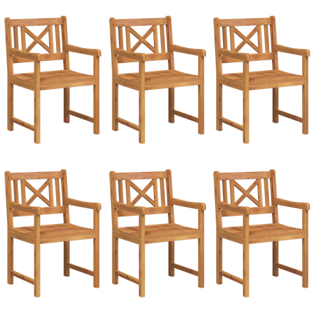 vidaXL Tuinbank 6 pcs Naturel 56 x 55,5 x 90 cm Massief Acaciahout afbeelding2 - 1