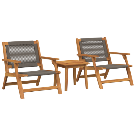 vidaXL Tuinstoelen met Tafel 3 pcs Grijs Massief Acaciahout afbeelding2 - 1