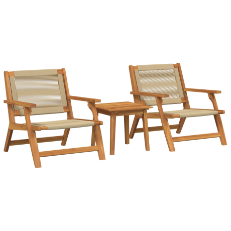 vidaXL Tuinstoelen met Tafel Set - 3 Stuks in Beuken Massief Acaciahout afbeelding2 - 1