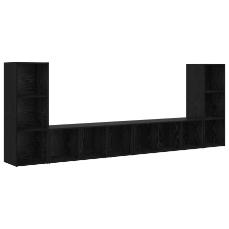 vidaXL TV-kast 4 pcs Zwart eiken 37 x 35 x 107.5 cm Engineered hout afbeelding2 - 1
