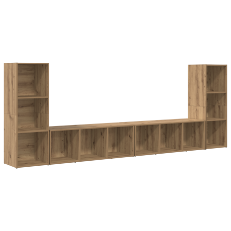 vidaXL TV-kast met plank met opslag 4 pcs Ambachtelijk eiken 37 x 35 x 107.5 cm afbeelding2 - 1