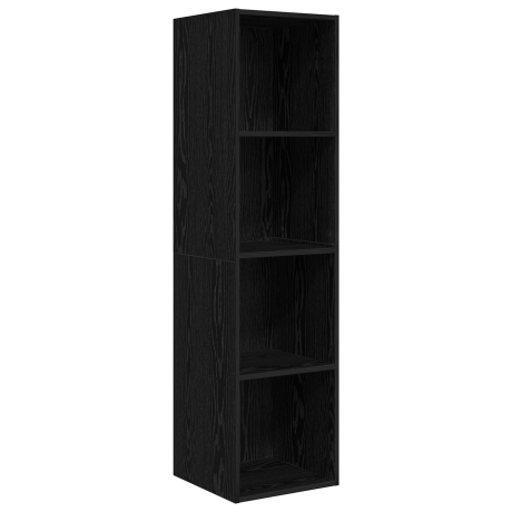 vidaXL Tv-meubelset Zwart Eiken 37 x 37 x 142,5 cm Bewerkt hout afbeelding2 - 1