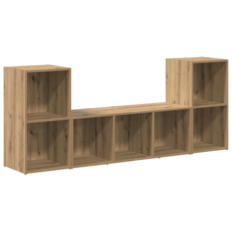 vidaXL TV-kast set 3 pcs Bruin 107 x 35 x 37 cm Bewerkt hout afbeelding2 - 1