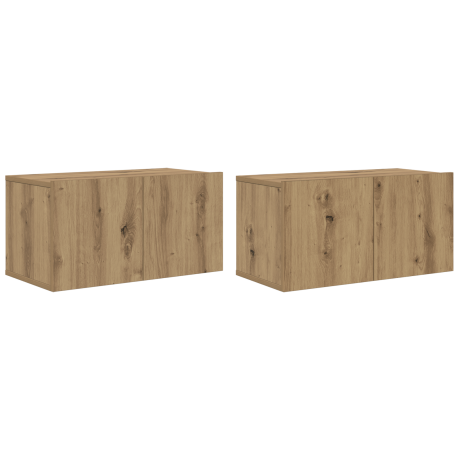 vidaXL TV Kast Set Artisan Eiken MDF Medium TV Kast Rechthoekig afbeelding2 - 1