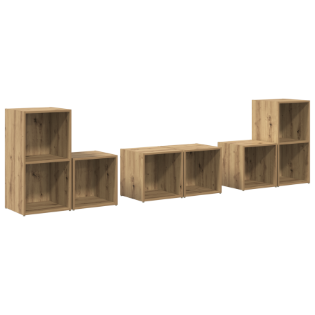 vidaXL TV-kast set met plank met opslag 6 pcs Artisan Eiken Bewerkt hout afbeelding2 - 1