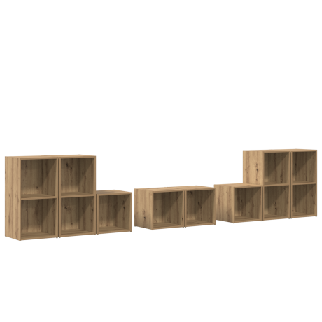 vidaXL TV-kast set met plank met opslag 8 pcs Artisan Eiken Bewerkt hout afbeelding2 - 1