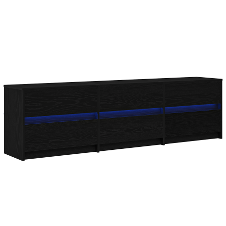 vidaXL TV-kast Zwart 182 x 34 x 50 cm Bewerkt hout afbeelding2 - 1