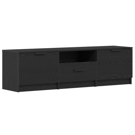 vidaXL TV-kast - Zwart Eiken - 140x35x40 cm - Gemaakt van Engineered Wood afbeelding2 - 1
