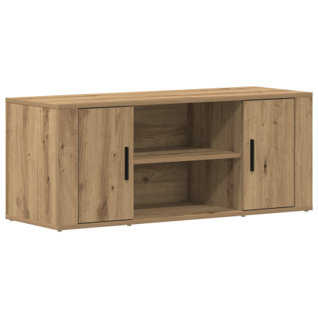 vidaXL TV-kast artisanaal eikenkleurig 100 x 35 x 40 cm Bewerkt hout afbeelding2 - 1