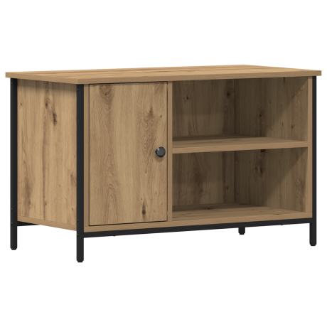 vidaXL Tv-meubel 80x40x50 cm bewerkt hout en staal artisanaal eiken afbeelding2 - 1