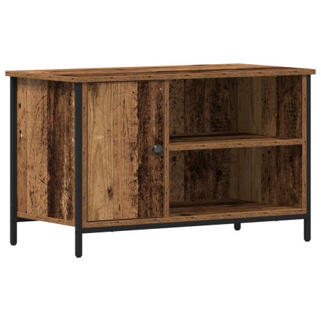 vidaXL Tv-meubel 80x40x50 cm bewerkt hout en staal oud houtkleurig afbeelding2 - 1