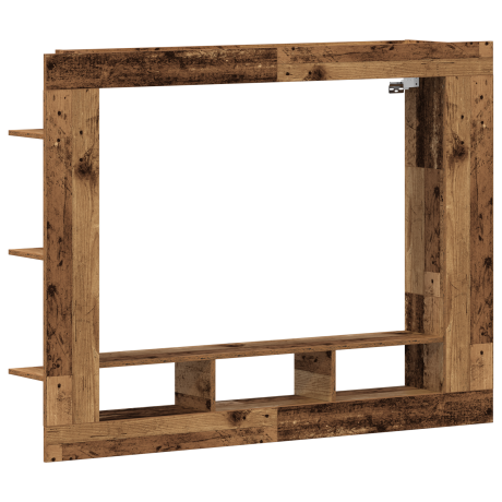vidaXL TV-kast Wandgemonteerd Oud hout 152 x 22 x 113 cm Bewerkt hout afbeelding2 - 1