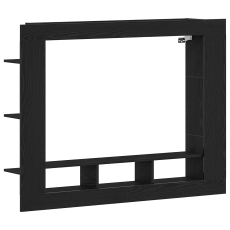 vidaXL TV-kast Zwart eiken 152 x 22 x 113 cm Bewerkt hout afbeelding2 - 1