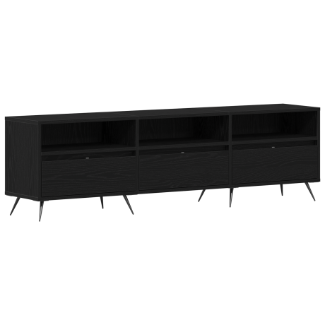 vidaXL TV-kast Zwart eiken 150 x 30 x 44,5 cm Bewerkt hout afbeelding2 - 1