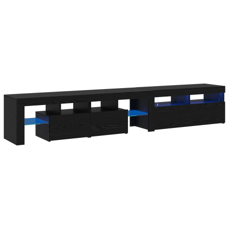 vidaXL TV-kast 2 pcs Zwart Eiken 230 x 36,5 x 40 cm Bewerkt hout afbeelding2 - 1