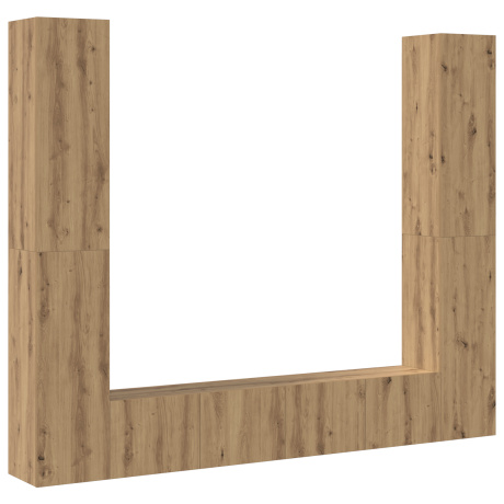 vidaXL Tv-meubelset 6 pcs Bruin 221 x 30 x 180 cm Bewerkt hout afbeelding2 - 1