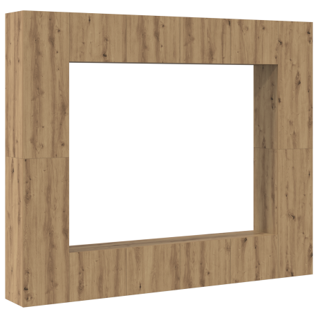 vidaXL Tv-meubelset met opslag met de deur 8 pcs Bruin 221 x 30 x 180 cm Hout afbeelding2 - 1