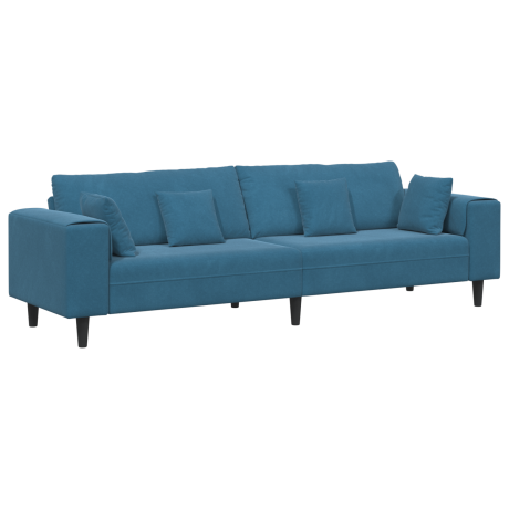 vidaXL Bank Blauw 250 x 77 x 76 cm Fluweel afbeelding2 - 1