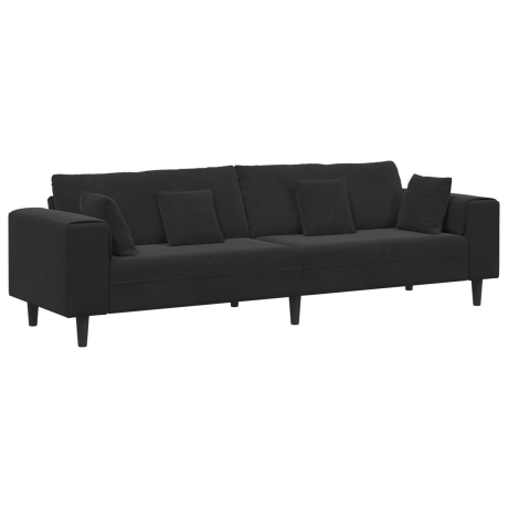 vidaXL Bank Zwart 250 x 77 x 76 cm Fluweel afbeelding2 - 1