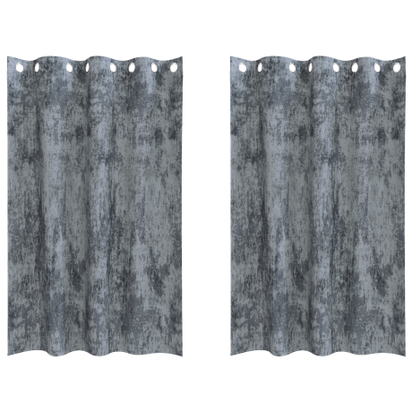 vidaXL Velours Gordijnen 2 stuks met Ringen Zilvergrijs 140x175 cm afbeelding2 - 1
