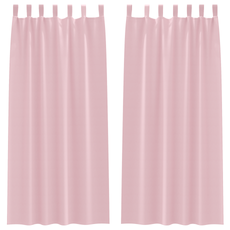 vidaXL Verduisterende gordijnen 2 pcs Babyroze 225 x 140 cm Polyester afbeelding2 - 1