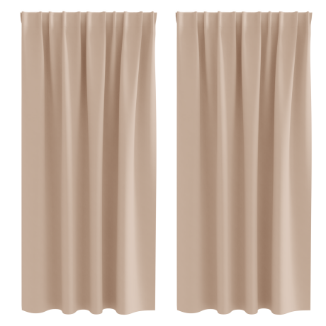 vidaXL Verduisterende gordijnen 2 pcs Taupe 175 x 140 cm Polyester afbeelding2 - 1