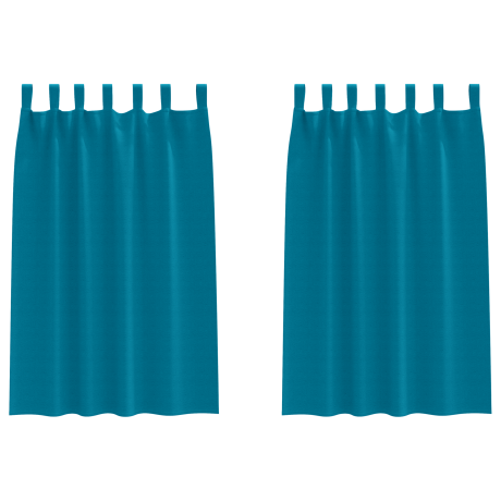 vidaXL Verduisterende gordijnen 2 pcs Turquoise 175 x 140 cm Polyester afbeelding2 - 1