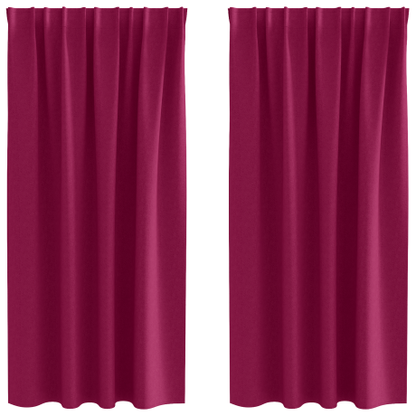 vidaXL Verduisterende gordijnen 2 pcs Wijnrood 175 x 140 cm Polyester afbeelding2 - 1
