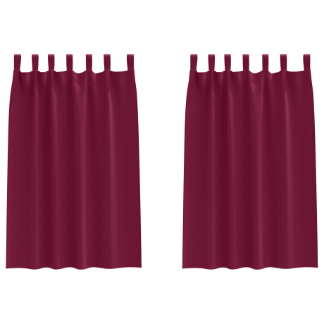 vidaXL Verduisterende gordijnen 2 pcs Wijnrood 175 x 140 cm Polyester afbeelding2 - 1