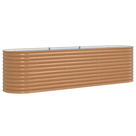 vidaXL Verhoogd Bed Planter Hout Effect Metaal 320 X 80 X 81 cm Duurzaam afbeelding2 - 1