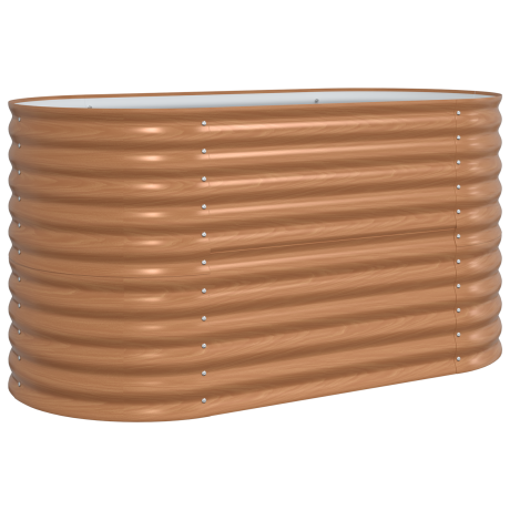 vidaXL Verhoogd Tuinbed Bruin met Houten Uiterlijk 160x80x81 cm Staal afbeelding2 - 1