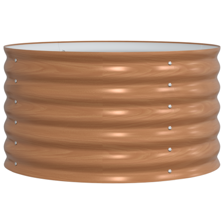 vidaXL Verhoogd tuinbed bruin met houtlook 80x80x44 cm staal afbeelding2 - 1