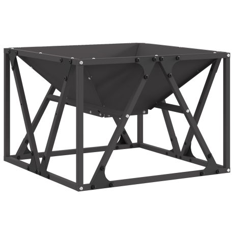 vidaXL vierkante vuurkorf zwart 50x50x35 cm staal afbeelding2 - 1
