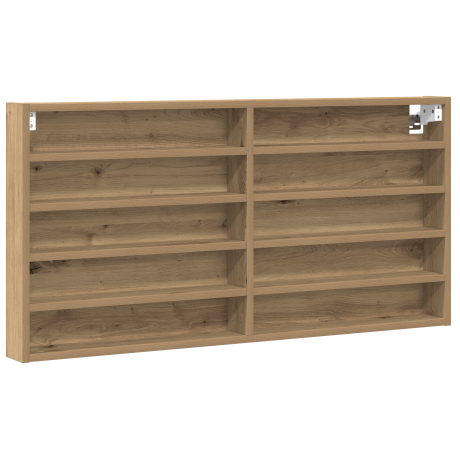 vidaXL Vitrinekast wandgemonteerd bewerkt hout artisanaal eiken afbeelding2 - 1