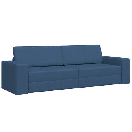 vidaXL Vloersofa Bed 2-in-1 Blauw 245x150x60,5 cm Stof afbeelding2 - 1