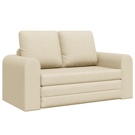 vidaXL Vloersofa Bed 2-in-1 Crème 148x71x83 cm Stof afbeelding2 - 1