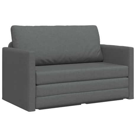 vidaXL Vloersofa Bed 2-in-1 Donkergrijs 124x71x78 cm Stof afbeelding2 - 1