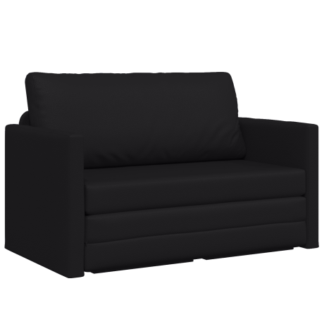 vidaXL Vloersofa Bed 2-in-1 Zwart 124x71x78 cm Faux Leer afbeelding2 - 1